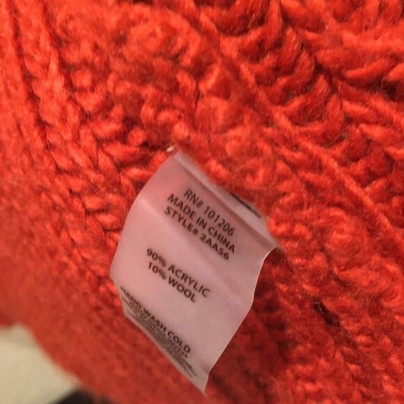 Soft Surroundings Burnt Orange Open waterfall chunky knit cardigan XS - Picture 5 of 5